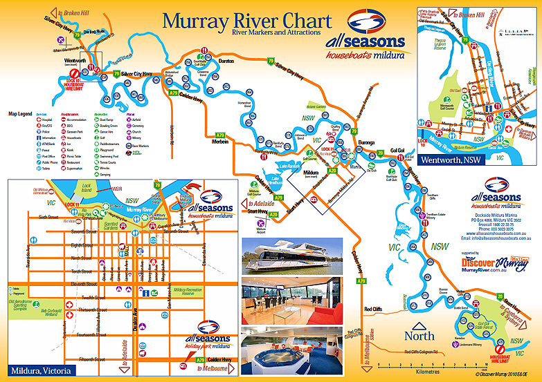 Murray River map Mildura