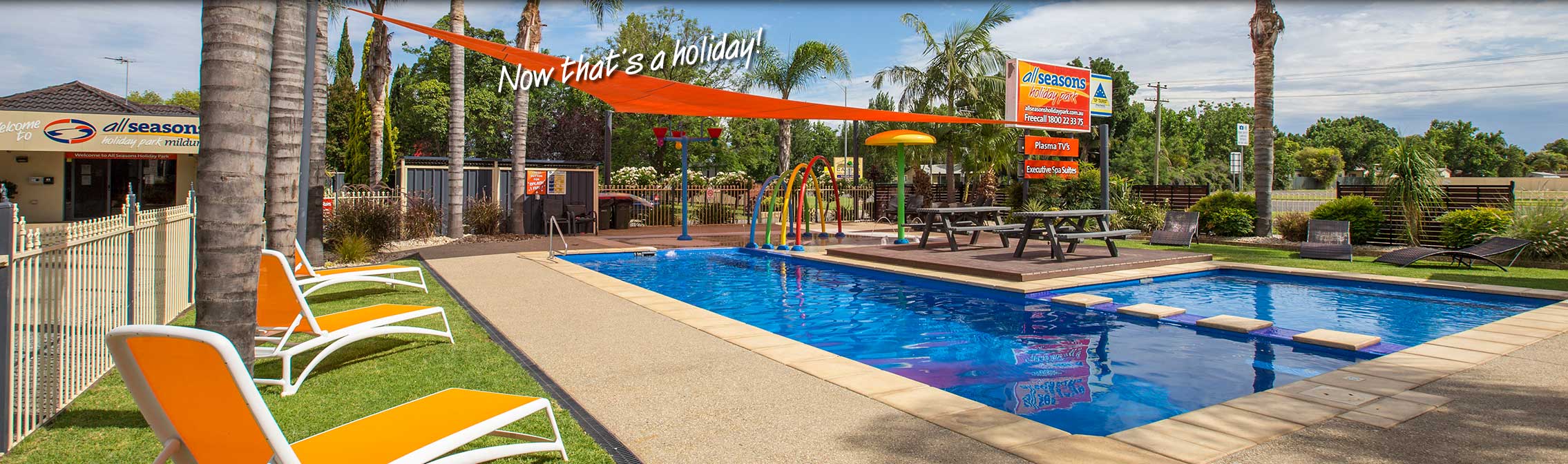 Take a swim in the resort pool at All Seasons Holiday Park Mildura